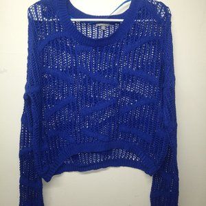 Charlotte Russe blue top size M crocheted